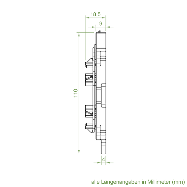 Technische Zeichnung mit Maßangaben in Millimeter