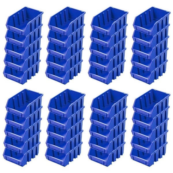 PROREGAL SuperSparSet 40x Sichtlagerbox 2 HxBxT 7,5 x 11,6 x 16,1 cm Polypropylen Blau