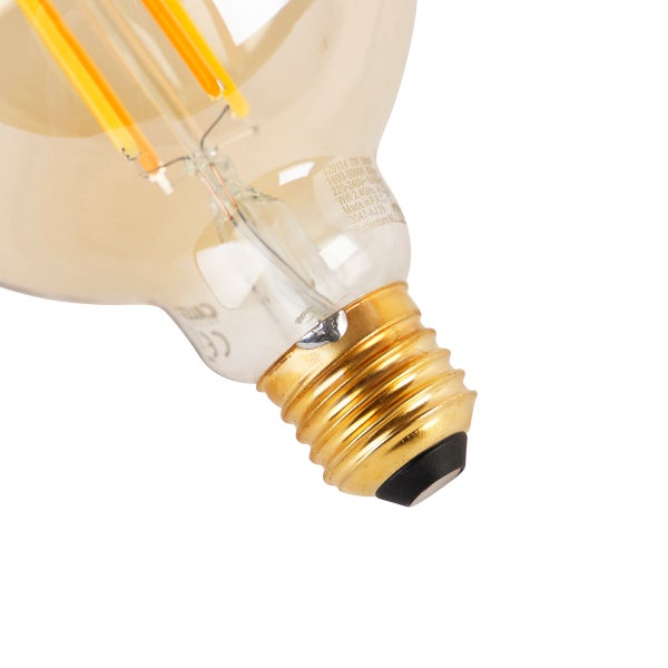 Set mit 3 intelligenten E27-LED-Lampen, dimmbar bis warm, G95 Goldline, 7 W, 806 lm, 1800 K – 3000 K