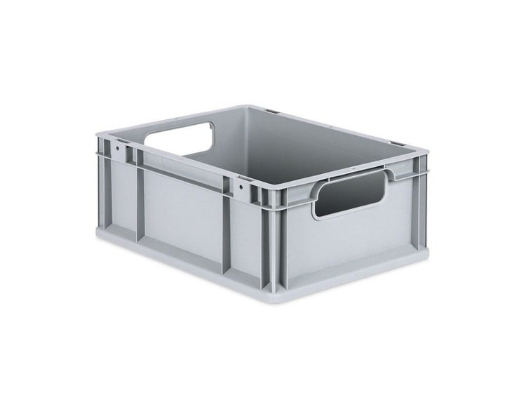 NextGen Euroboxen von Proregal Vorteile: Empfohlen von Logistikern und Lagerexperten, robuste Wände, umlaufender Stapelrand, ergonomische Griffmulden, hohe Resistenz gegen Säuren und Öle.