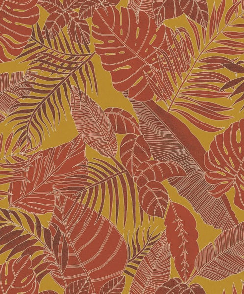 Masureel Tapete Blätter Rot - 53 cm x 10.05 m - 631940