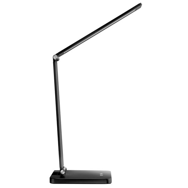 tectake Novaly Schreibtischlampe Novaly, LED, dimmbar, klappbar, 5W inklusive USB-Anschluss schwarz