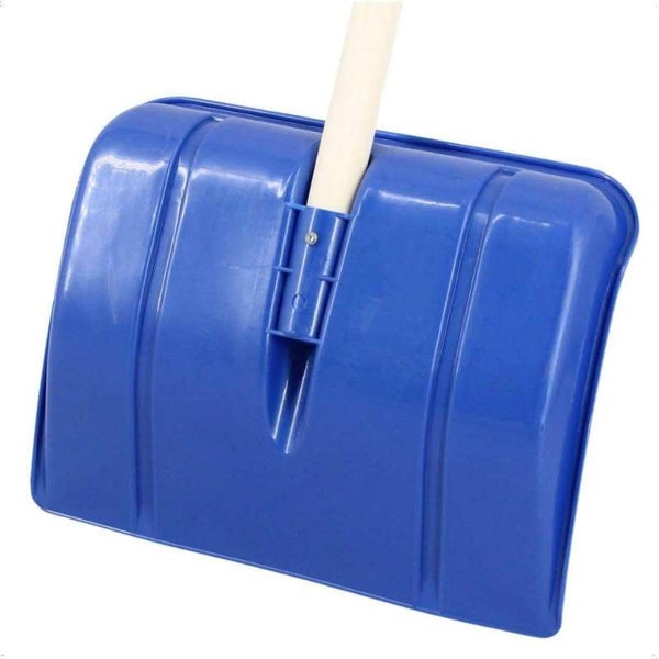 Schneeschaufel für Kinder mit Holz-Stiel - Blau