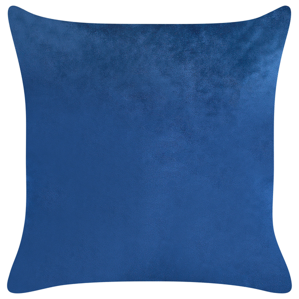 Quadratisches Dekokissen aus Samt in Blau.