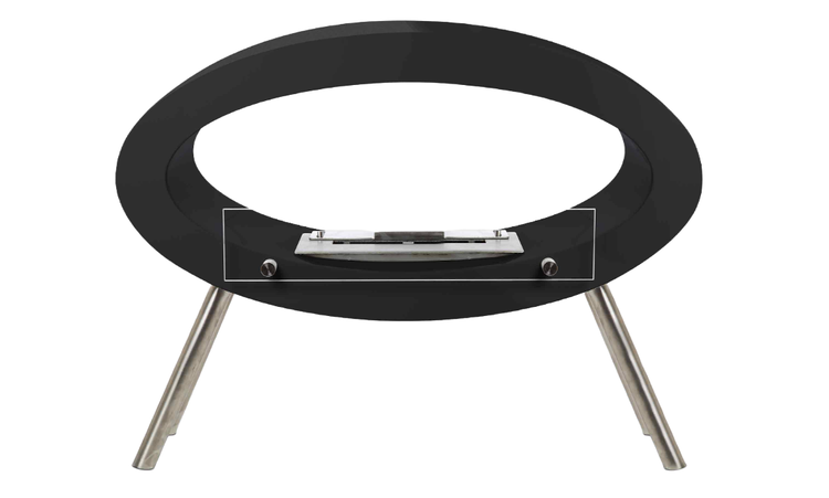 Ethanolkamin mit ovalem Design und Edelstahlfüßen