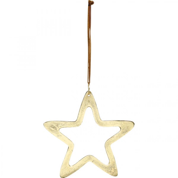 Dekostern zum Aufhängen mit Lederschnur