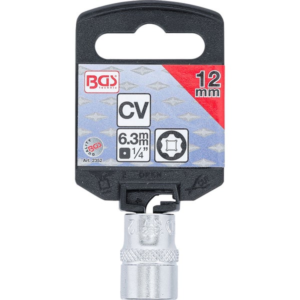 BGS Steckschlüssel-Einsatz Super Lock Antrieb Innenvierkant 6,3 mm (1/4) SW 12 mm - 2352