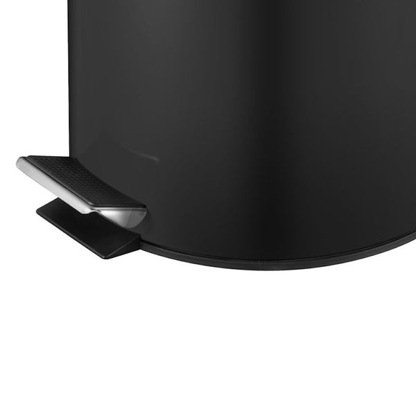 PROREGAL Runder Tretabfallsammler Mit Herausnehmbaren Kunststoff Inneneimer 12 Liter HxBxT 40 x 29,5 x 25,5 cm Schwarz