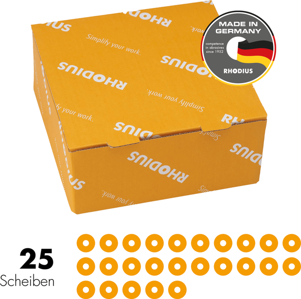 RHODIUS Trennscheibe XT69 MULTI, 25 Stück, 125 x 1,0 x 22,23 mm für Fliesen/Keramik, NE-Metalle, Stein, Stahl, Metall, Edelstahl, PROline