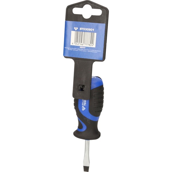 Schlitzschraubendreher mit einer Klingenlänge von 38 mm und einem 2K-Griff