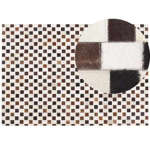 Teppich KAYABEY Beige 160 x 230 cm Echtleder