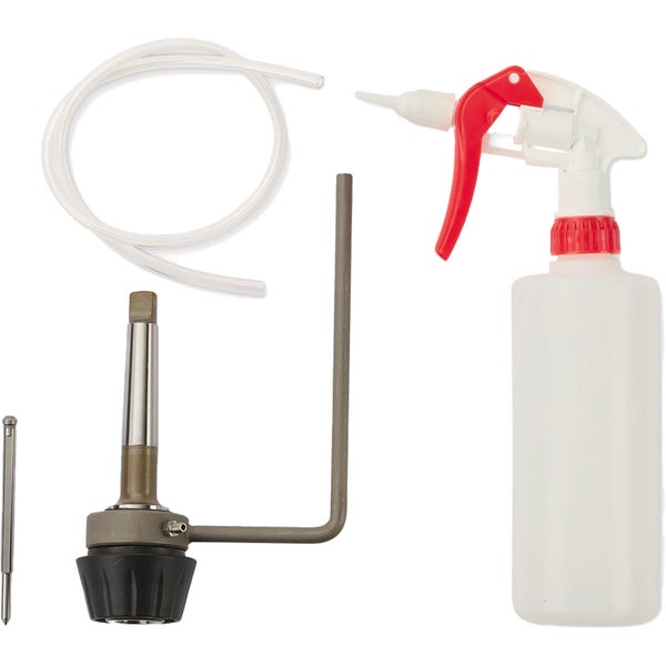 Injektionssystem mit Zubehör, bestehend aus Injektor, Rohr, Düse, Verlängerung und Sprühflasche