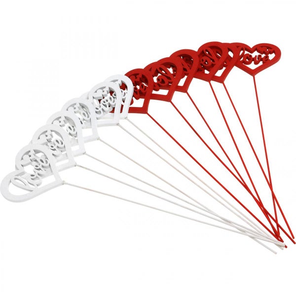 Dekorative Herzstecker mit Liebesbotschaft, ideal für Blumengestecke und Dekorationen