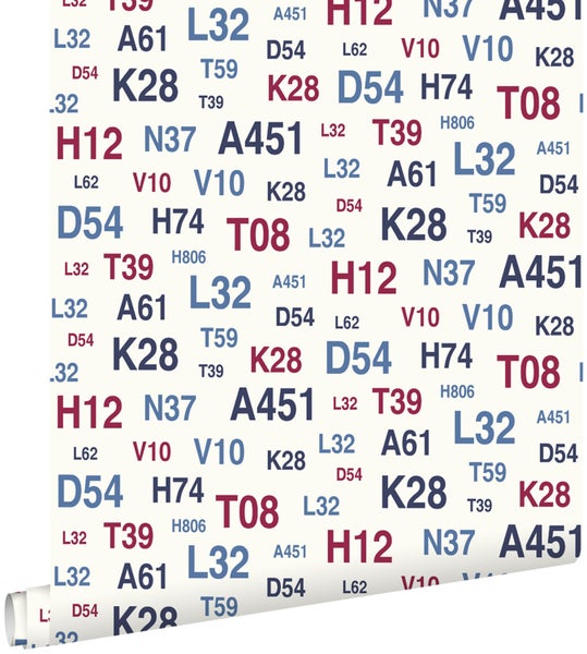 ESTAhome Tapete Embleme Marineblau und Rot - 53 cm x 10.05 m - 136438