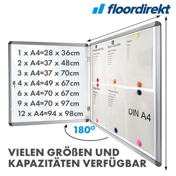 Drehbare Infotafel mit verschiedenen A4 Größen und Kapazitäten