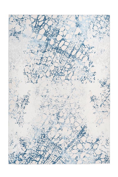 Flachflor Teppich Nebuluxe Creme / Blau Modern 170 x 240 cm