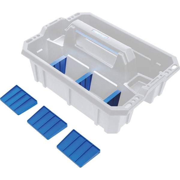 Werkzeugkoffer mit blauen Trennwänden