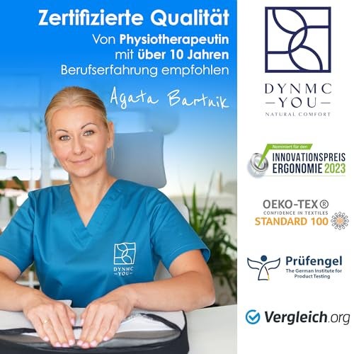 DYNMC you Ergonomisches Sitzkissen Bürostuhl - Mittelhart H3 - Test SEHR GUT - [MIT PHYSIOTHERAPEUTEN ENTWICKELT] - Entlastet Rücken & Erhöht Sitzkomfort