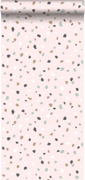 Walls4You Tapete Terrazzo-Motiv Rosa - 53 cm x 10.05 m - 935314