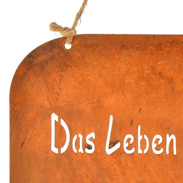 Dekoratives Schild aus Metall mit der Aufschrift Das Leben