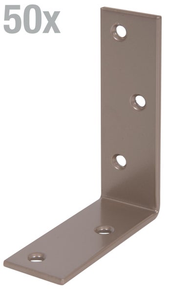 Winkelverbinder aus Metall mit Bohrungen im Set mit 50 Stück