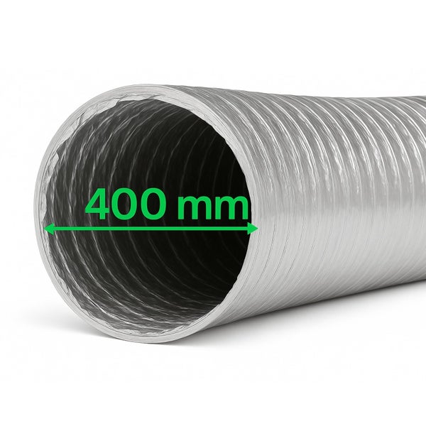 Aluflexrohr 400mm – 1 Meter flexibler Abluftschlauch für Growboxen, Klimageräte & mehr – Feuergeschützt, Robuste Aluminium-Innenbeschichtung, Extra Stabil & Langlebig