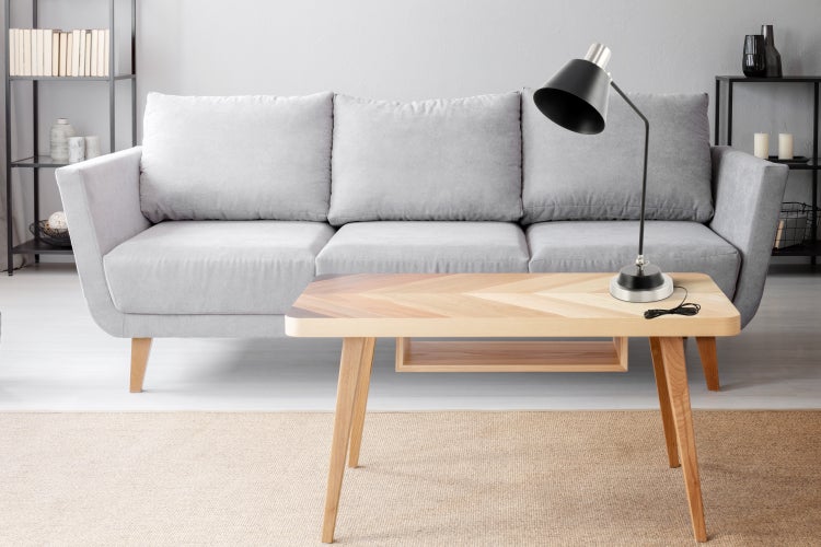 Minimalistische Tischlampe mit Kegel Schirm in Silber schwarz | Wohnzimmer Esszimmer Leuchte