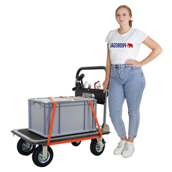 Sackkarre mit Transportbox und Werkzeugkasten
