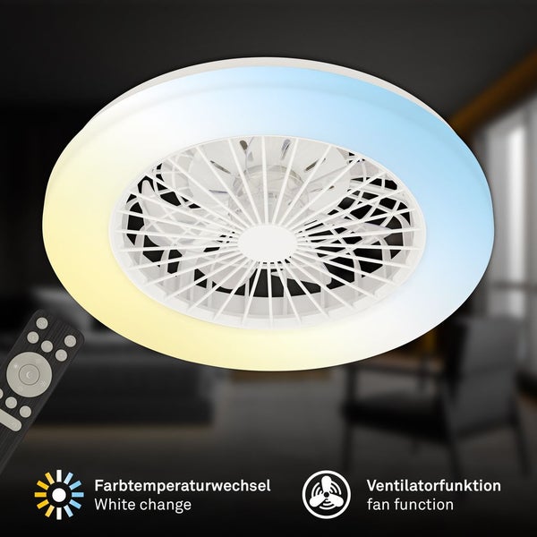 LED Deckenventilator Beleuchtung Deckenlampe Schlafzimmer Fernbedienung Dimmbar