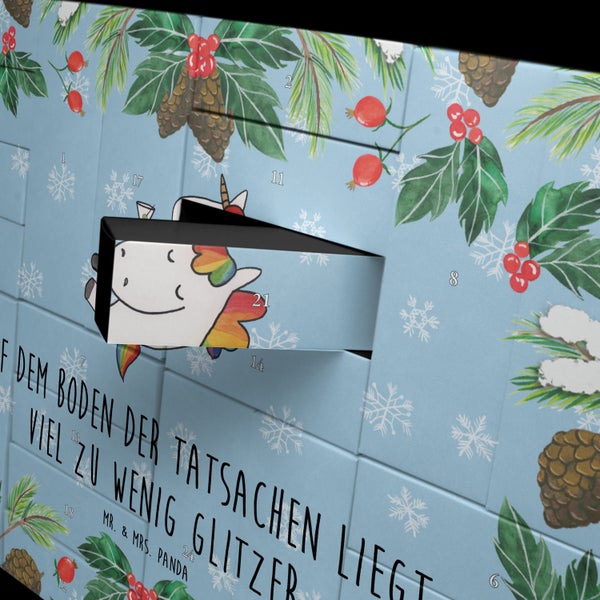 Mr. & Mrs. Panda Befüllbarer Adventskalender Einhorn Cocktail - Blau Pastell
