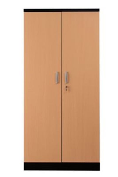 PROREGAL Aktenschrank Beetle 4 Fachböden HxBxT 195 x 92 x 42 cm Schwarz & Buche