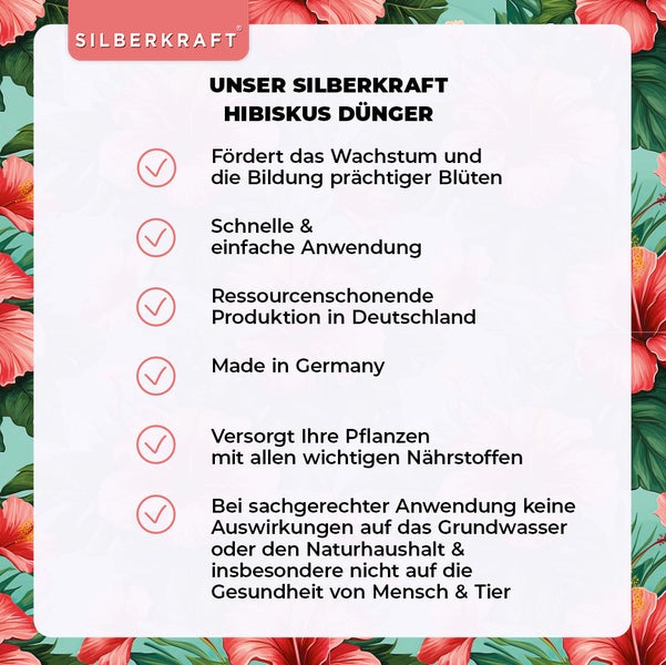 SILBERKRAFT Hibiskus Dünger – Für Roseneibisch & Hibiskus – 1 Liter