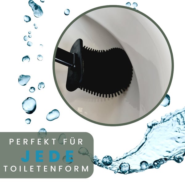 Toilettenbürste aus Silikon im Einsatz