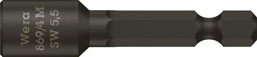 Wera Steckschlüsseleinsatz 869/4M mit 6-kant-Antrieb Schlüsselweite 6 mm Länge 50 mm mit Magnet - 5060421001