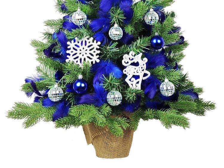 Geschmückter künstlicher Weihnachtsbaum VECERNICE 60 cm mit LED-BELEUCHTUNG IM TOPF