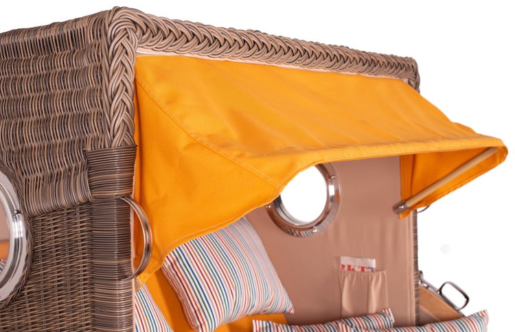 Strandkorb Rantum Grande Teak PE grey Dessin 586