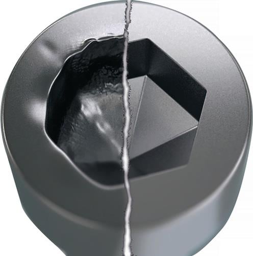 Schnittbild einer Stecknuss mit Sechskantprofil