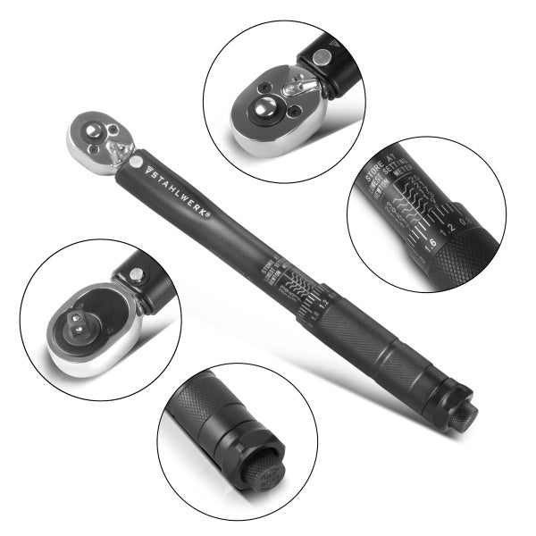STAHLWERK Drehmomentschlüssel TW-25 ST 5-25 Nm 1/4“ Zoll Umschaltknarre
