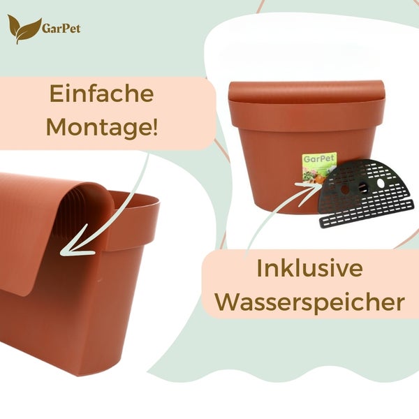 GarPet Pflanztopf mit einfache Montage und inklusive Wasserspeicher