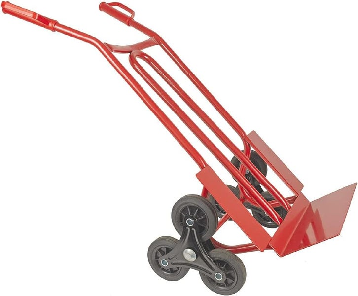 Sackkarre Trestles S01HS Stahl | Treppensteiger mit Sternrädern & 250 kg Tragkraft | Rot | Profi-Transportkarre Made in EU