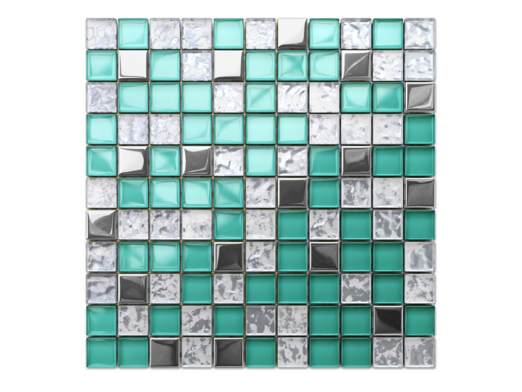 Quadratisches Mosaik aus Glasfliesen