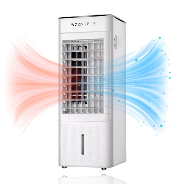 Mobiler Luftkühler Zenet ZET-480 mit Heizfunktion, Luftbefeuchter & Luftreiniger – tragbares Klimagerät für Räume, 4-in-1, energieeffizient