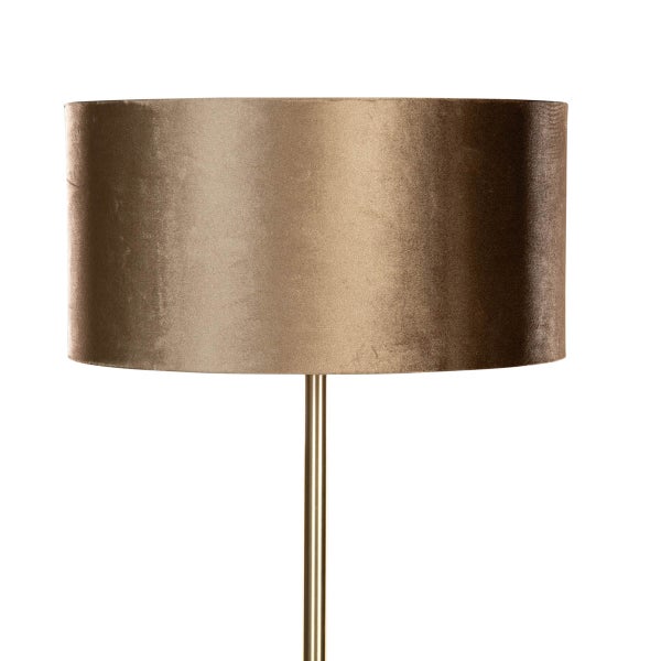 Stehlampe mit Stoffschirm und Metallgestell