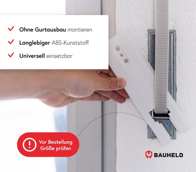 Rollladengurtwickler Montage ohne Gurtausbau mit ABS Kunststoff