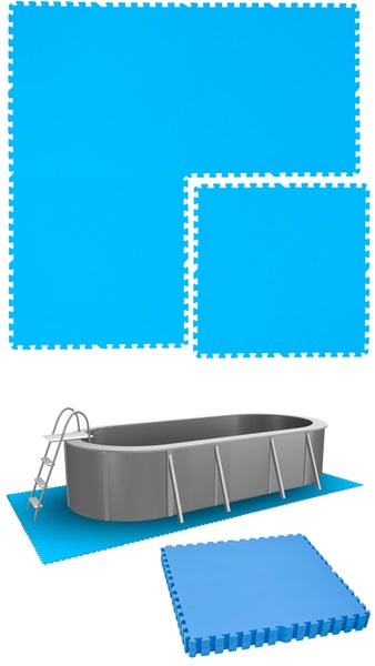 eyepower 5,1 m² Poolunterlage - 8 EVA Matten 81x81 - Outdoor Pool Unterlage - Unterlegmatten Set