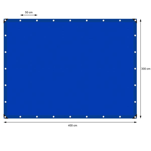 ECD Germany Abdeckplane Gewebeplane mit Ösen 3x4m 12m² 180g/m² Blau aus Polyethylen Schimmelresistent Wasserdicht Reißfest Schutzplane Bootsplane Gartenplane Holzplane Plane für Gartenmöbel Pool Auto