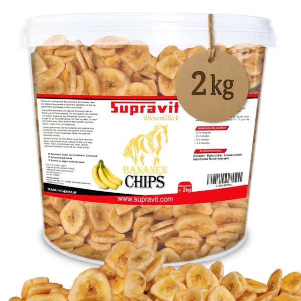 Supravit Bananenchips für Pferde, 2 Kilogramm