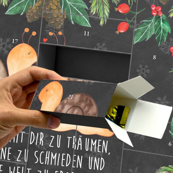 Mr. & Mrs. Panda Befüllbarer Adventskalender Schnecken Liebe - Schwarz