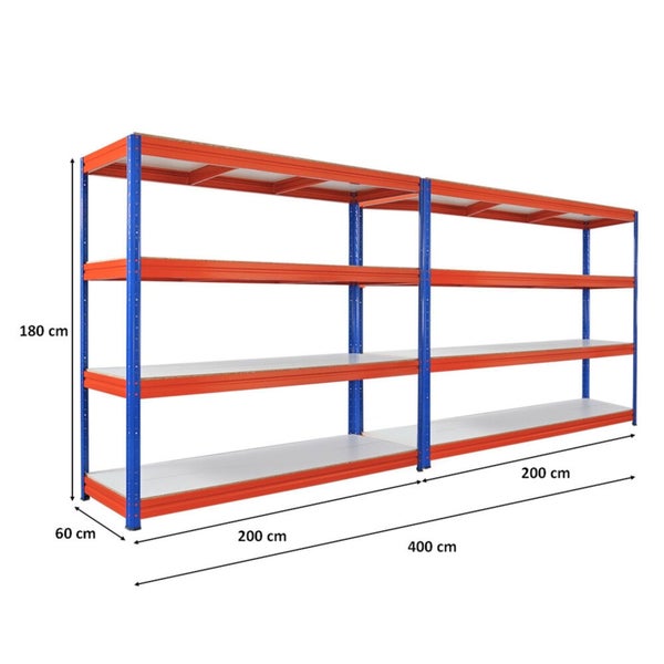 Regal mit drei Ebenen und Abmessungen.