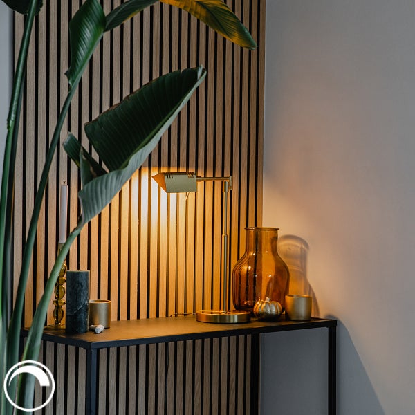 Design Tischleuchte Gold inkl. LED mit Touch Dimmer - Notia